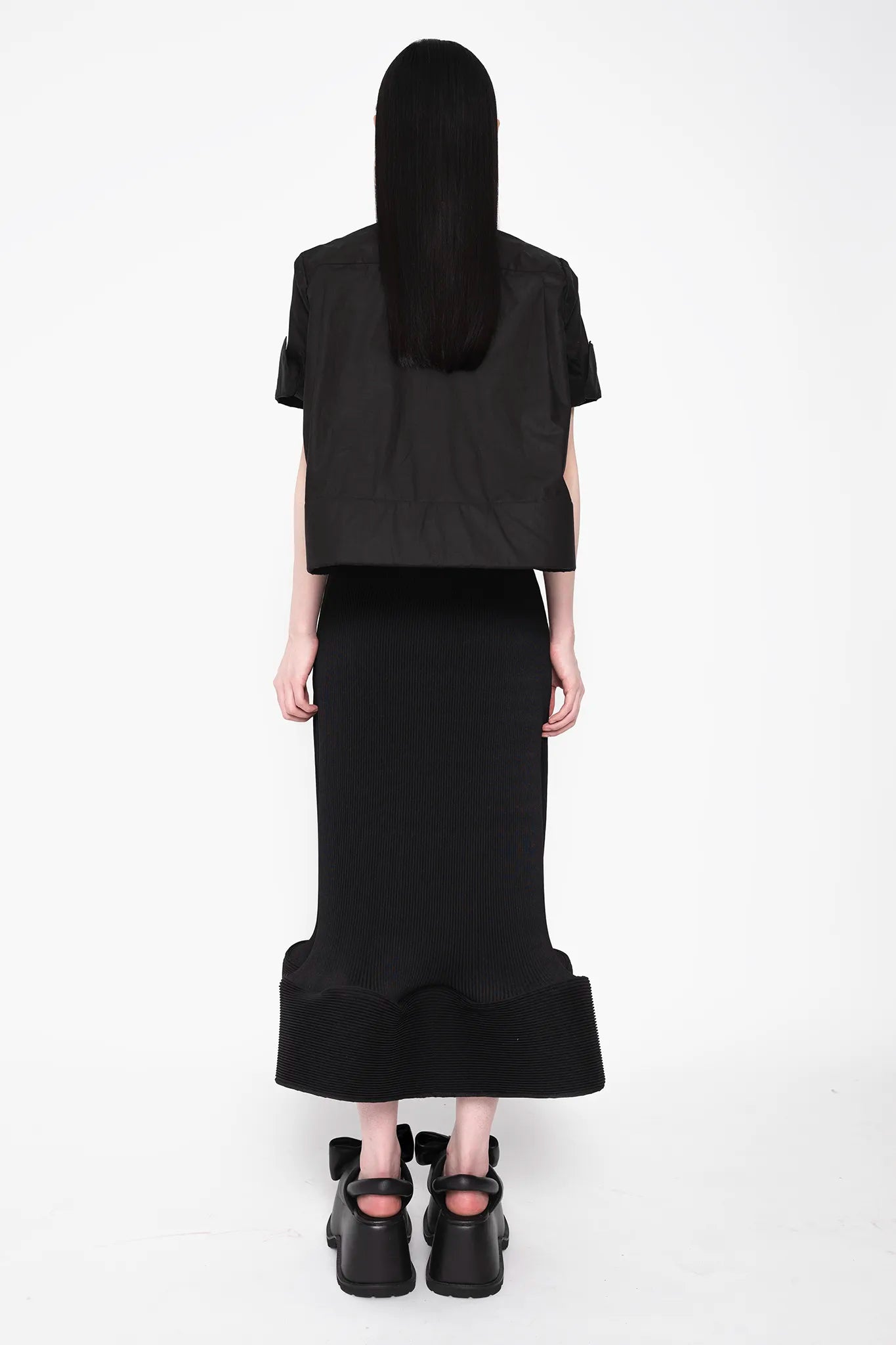 MELITTA-BAUMEISTER-Ripple-Wavy-Skirt-Black-BACK-VIEW