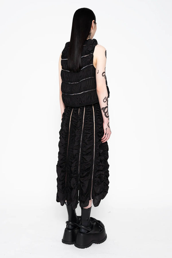 MELITTA-BAUMEISTER-Ruched-Tank-Black-SLIGHT-RIGHT-SIDE-BACK-VIEW