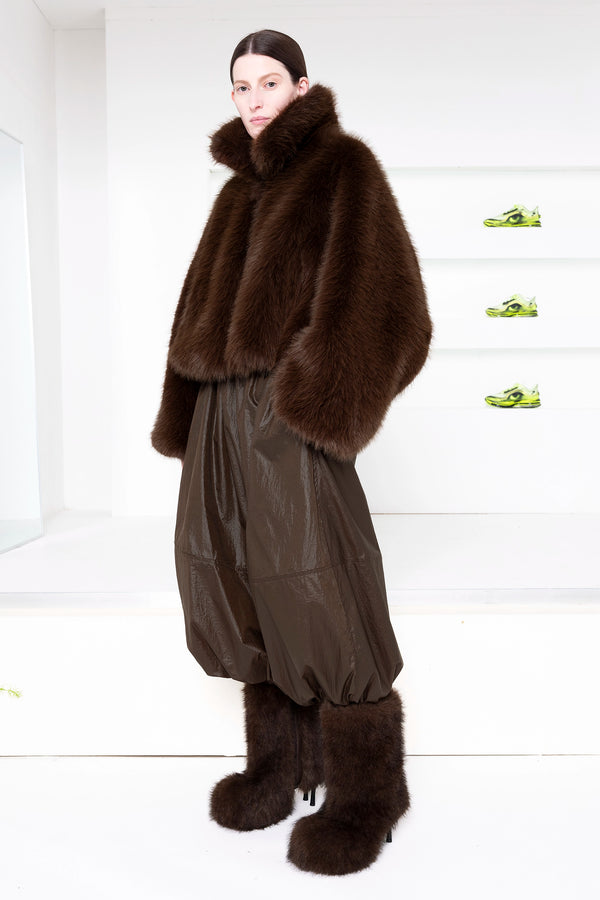 BROWN FURRY JACKET