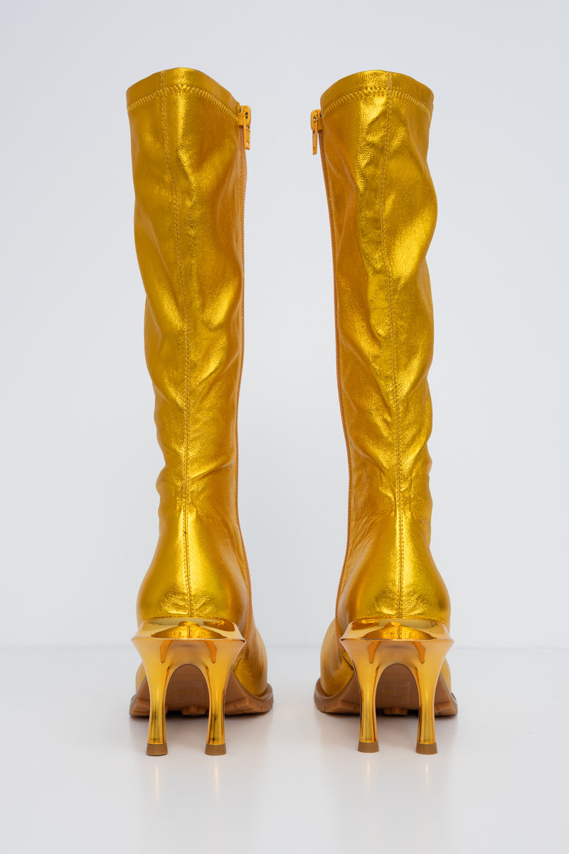 GOLD-COWHIDE-DOUBLE-HEELED-BOOTS-BACK-VIEW