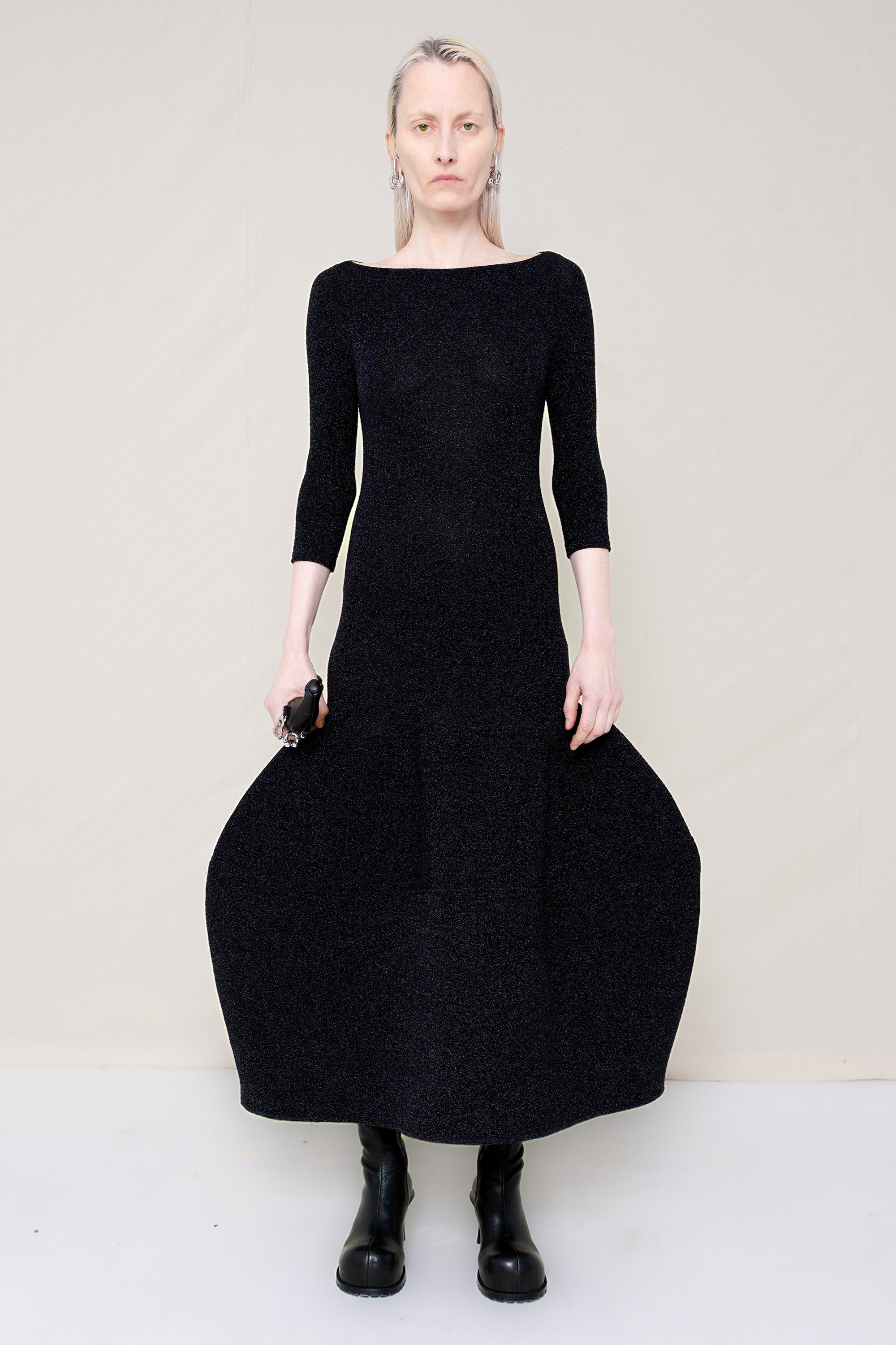 GLITTER BLACK FOAMY BALL DRESS