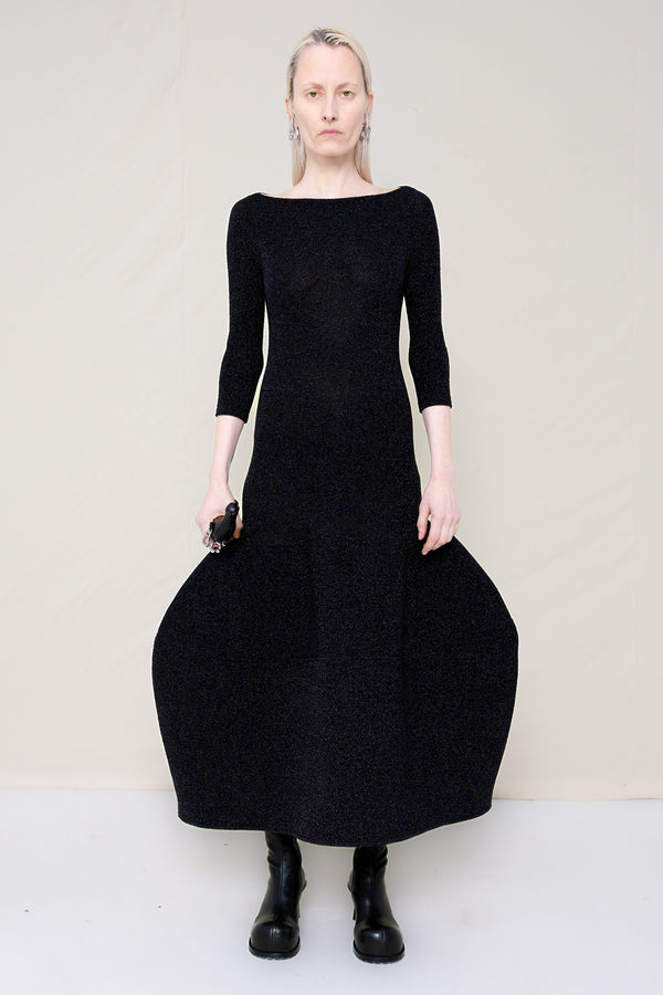 GLITTER BLACK FOAMY BALL DRESS