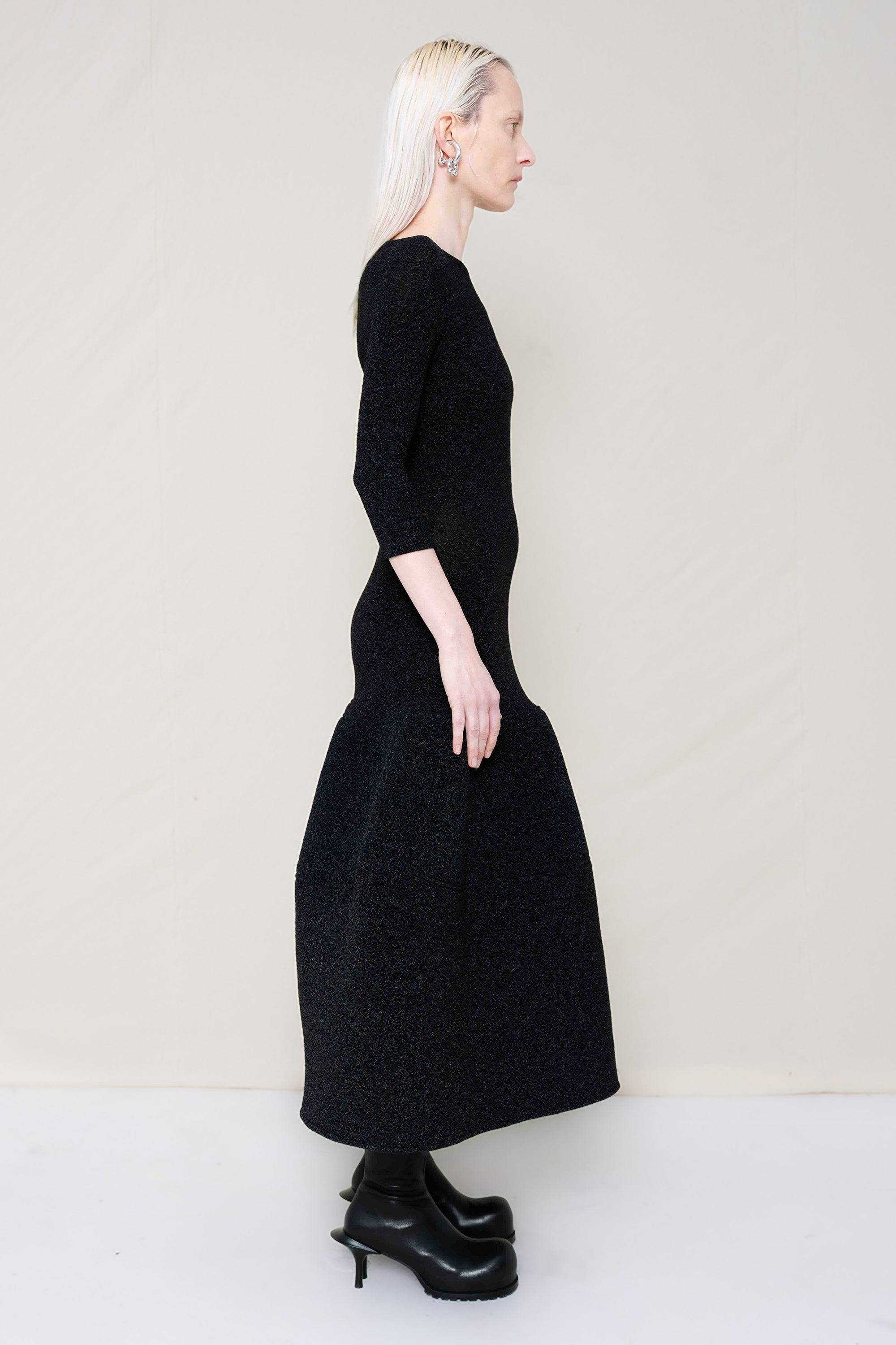 GLITTER BLACK FOAMY BALL DRESS