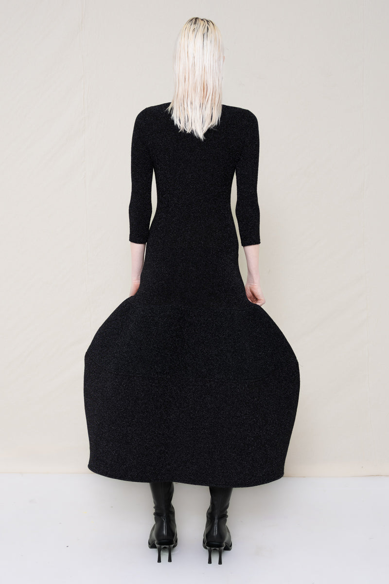 GLITTER BLACK FOAMY BALL DRESS