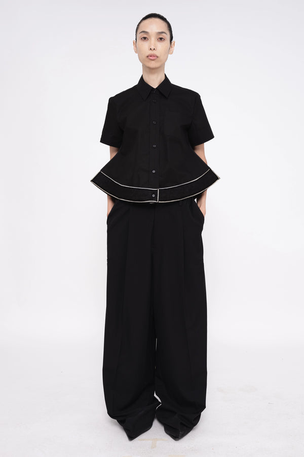 BLACK POINTY HEM SHIRT