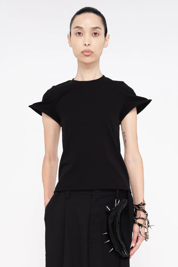 BLACK BABY POINTY TEE