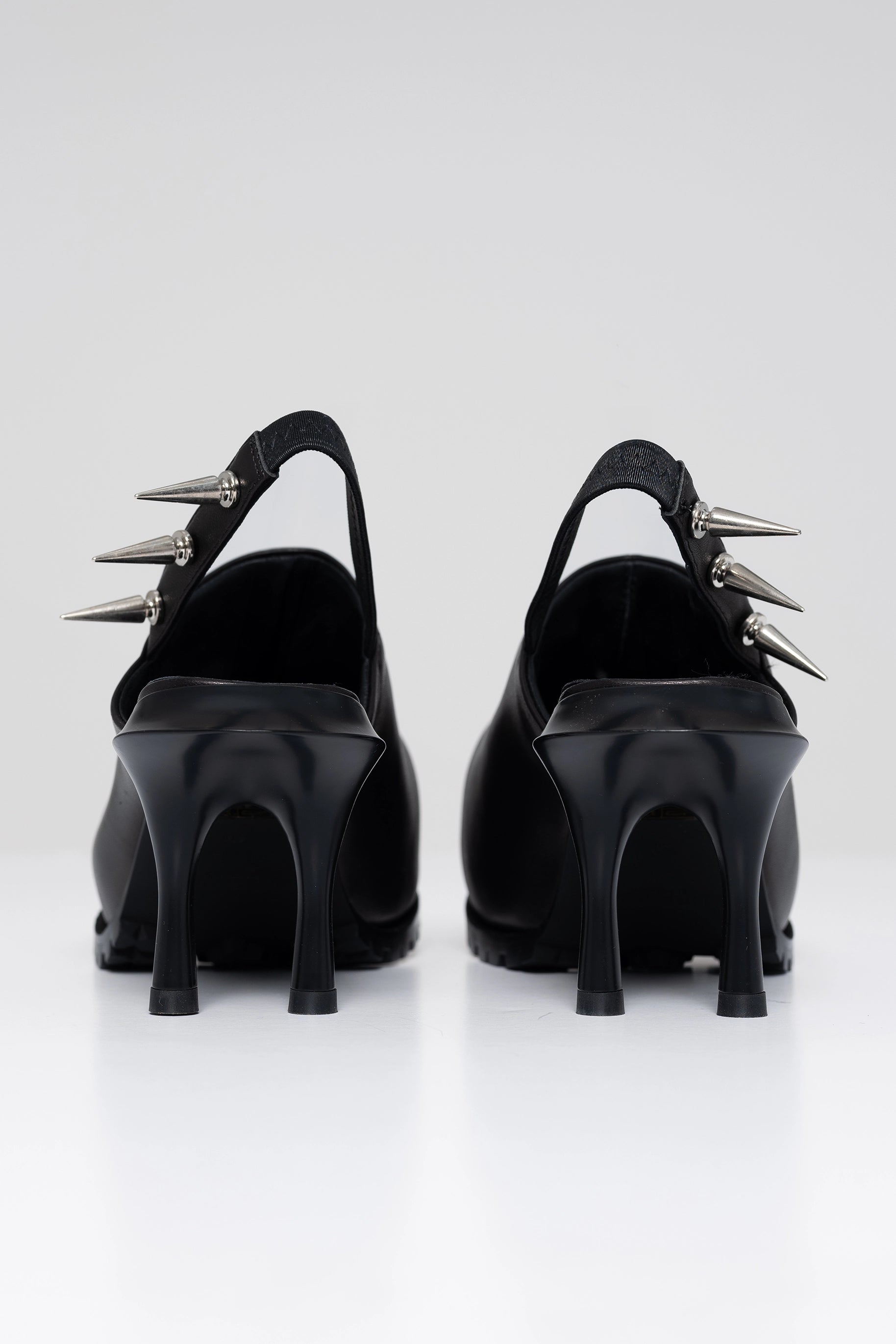BLACK DOUBLE HEEL MULE