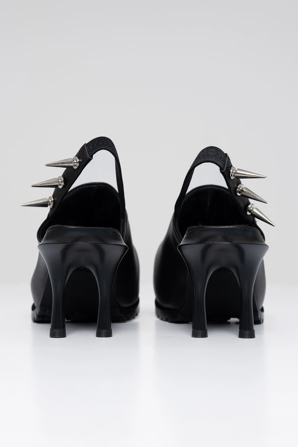 BLACK DOUBLE HEEL MULE