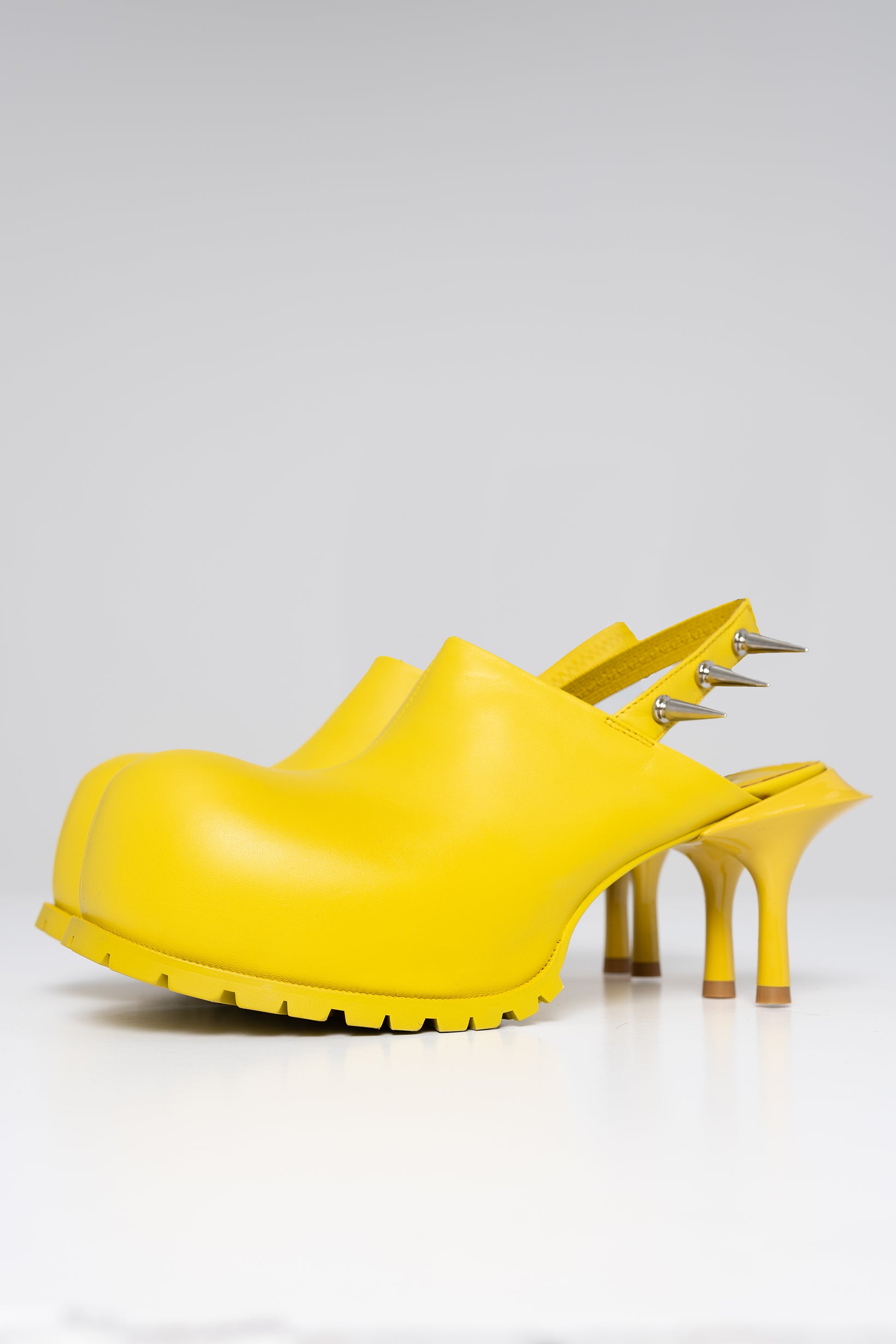 RUNWAY SAMPLE: MUSTARD DOUBLE HEEL MULE