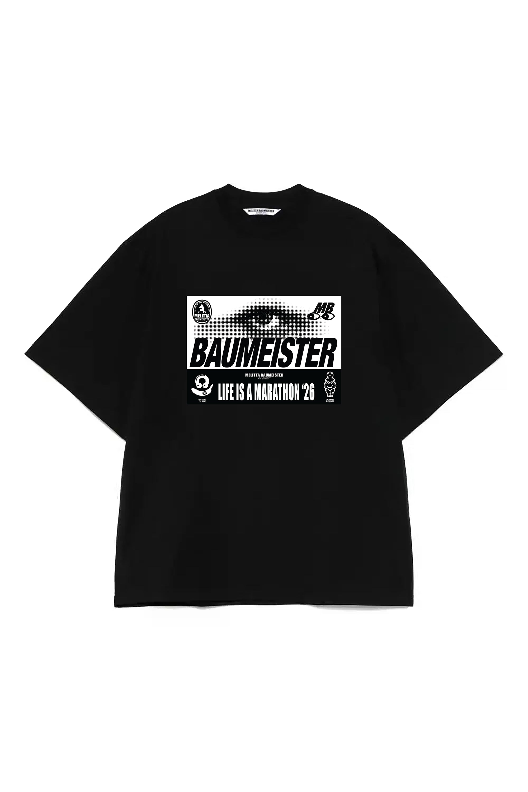 BLACK RAGLAN RUNNER BIB TEE