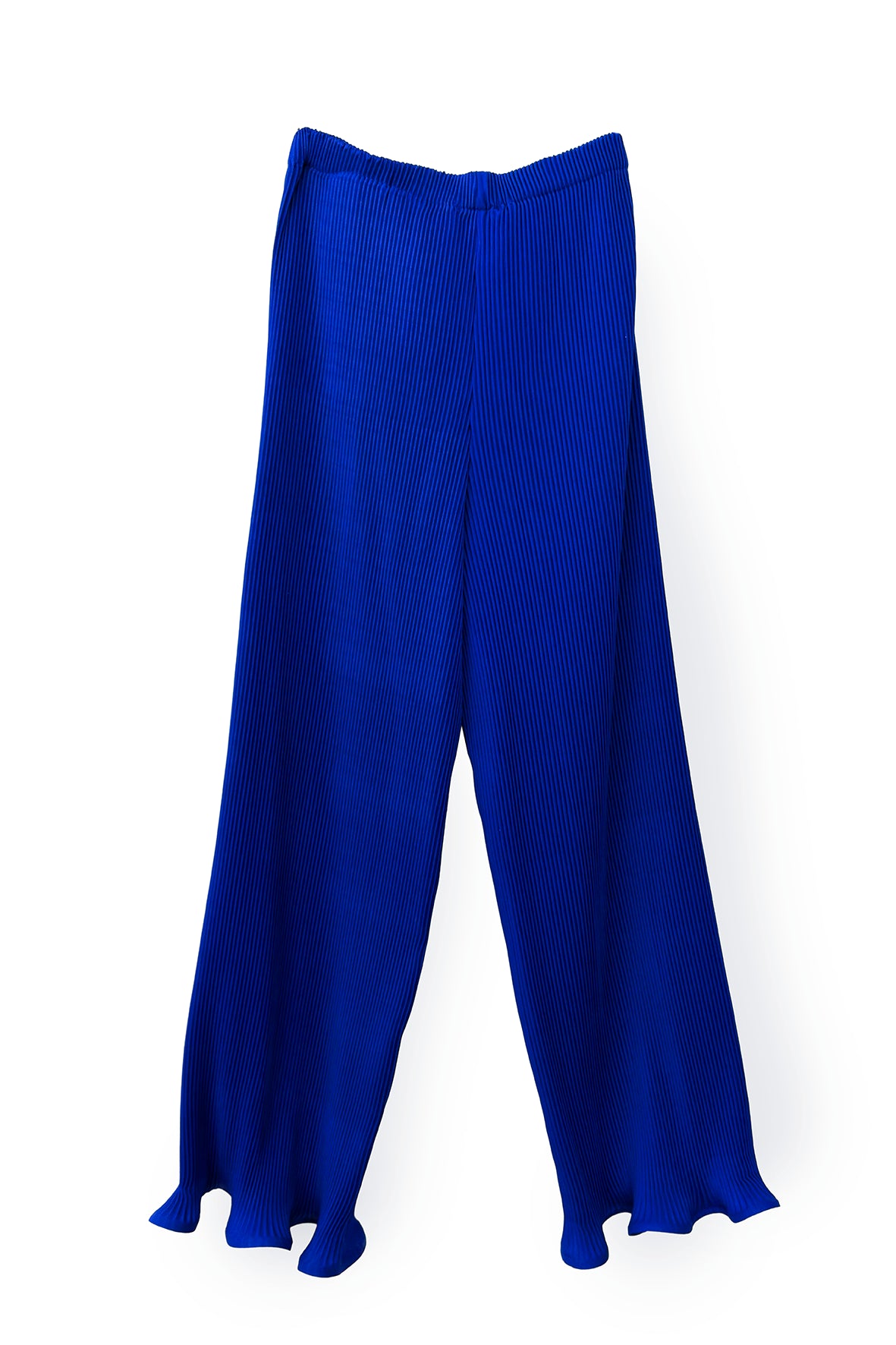 BLUE CROPPED RIPPLE PANTS
