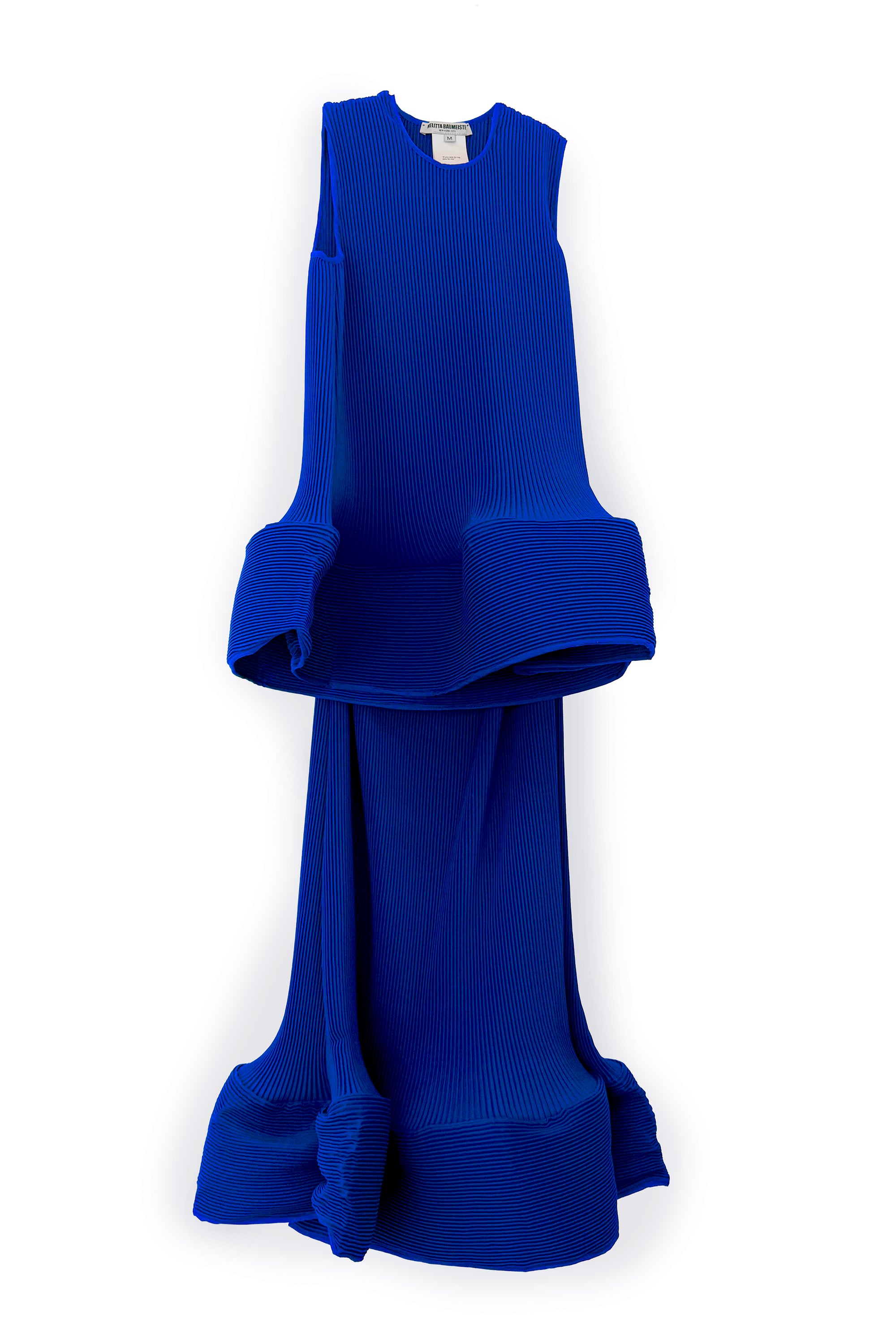 BLUE RIPPLE WAVY HEM SKIRT