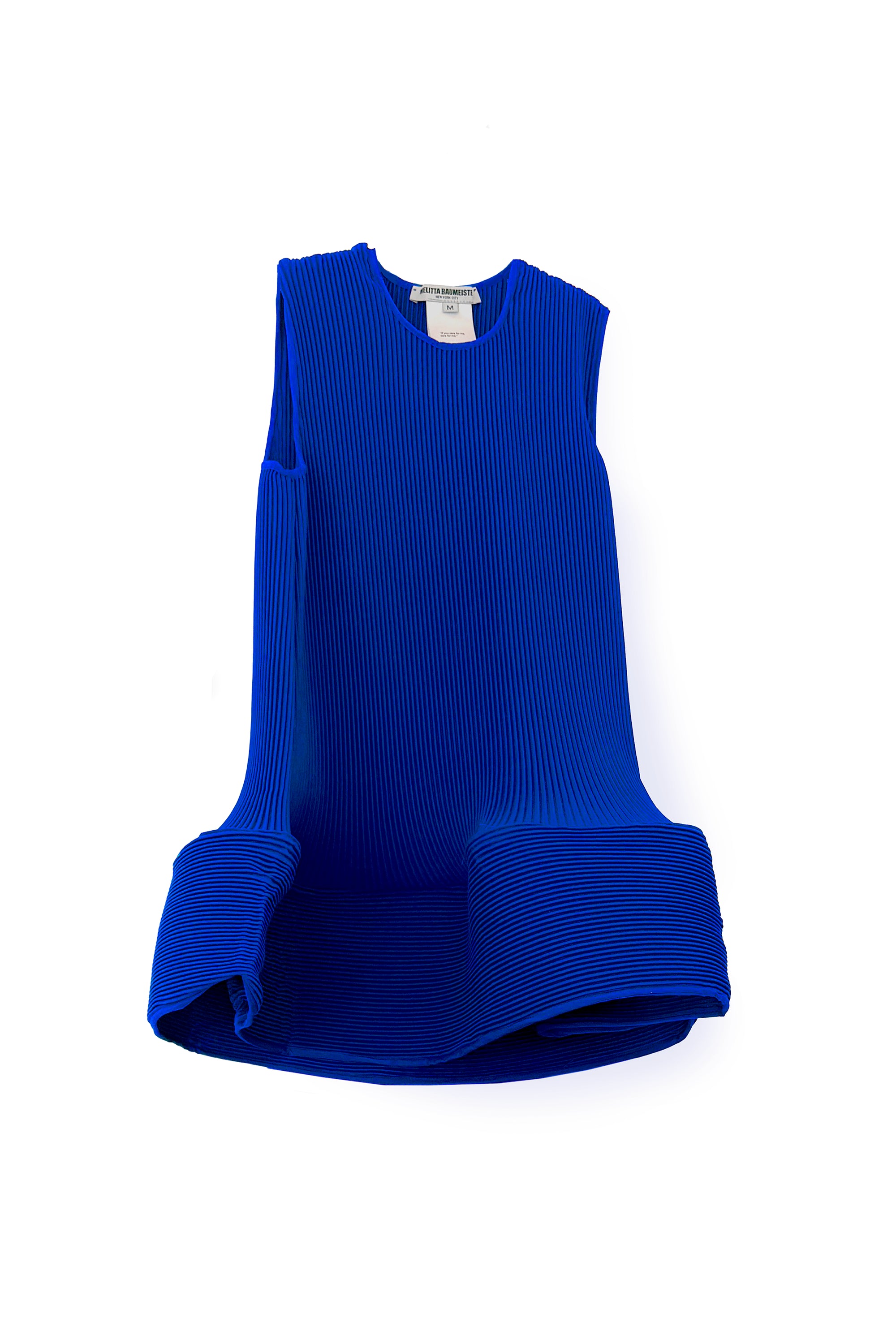 BLUE RIPPLE WAVY HEM TOP