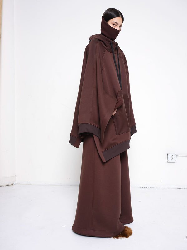 Wide Leg Lounge Pants -Brown Jersey