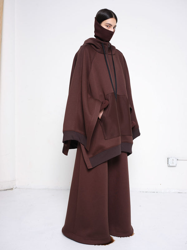 Wide Leg Lounge Pants -Brown Jersey