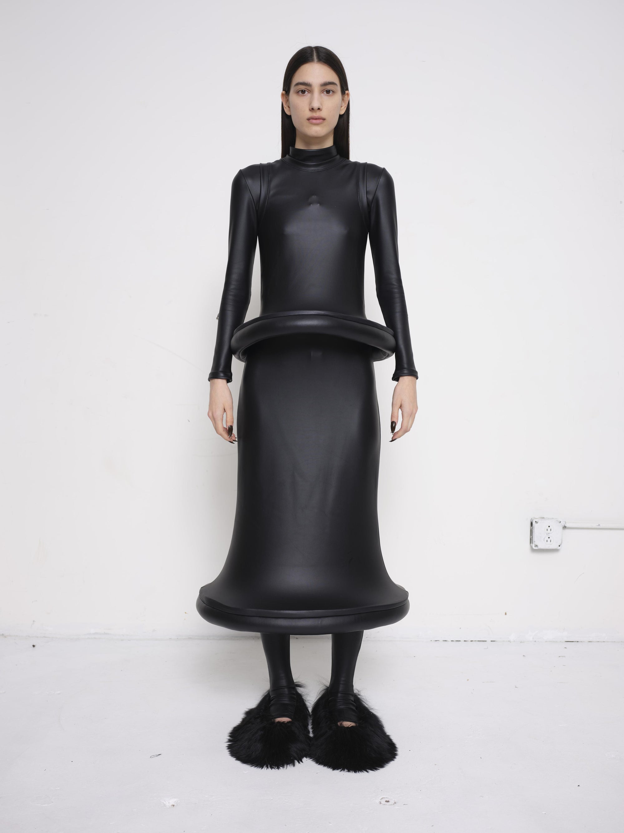 Pleather Circle Bottom Skirt