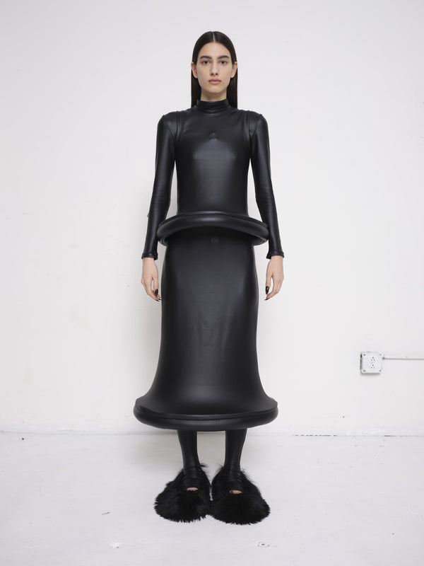 Pleather Circle Bottom Skirt