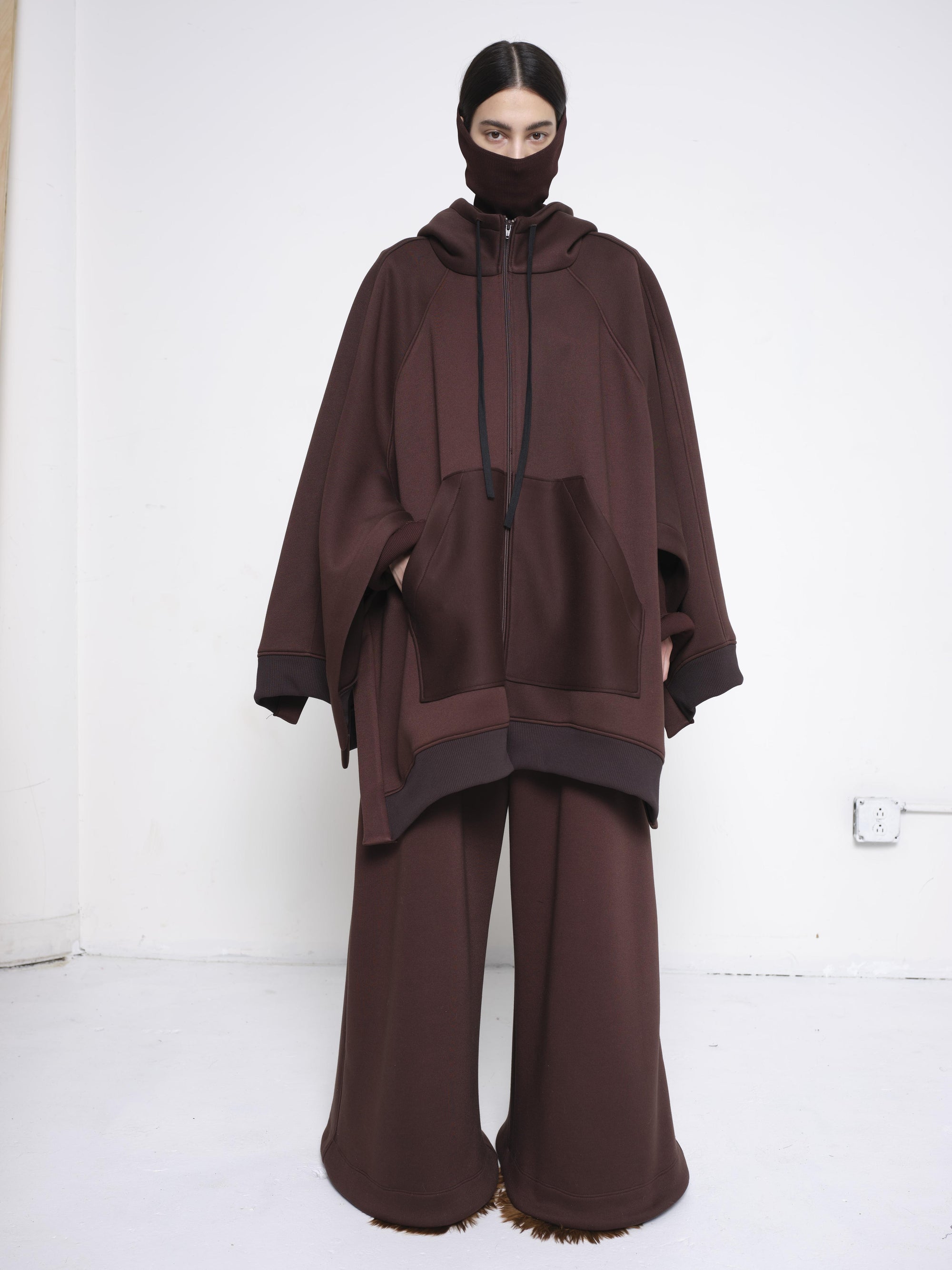 Wide Leg Lounge Pants -Brown Jersey